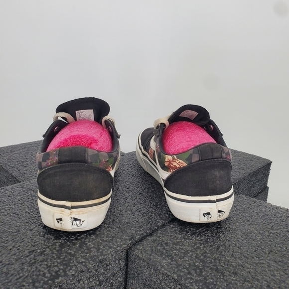 Vans Old Skool 508731 Low Top Black Floral Sneakers Size 4 Missy Youth Shoes - Picture 7 of 11